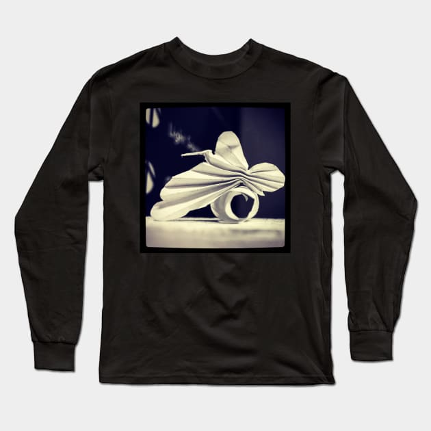 Paper Crane Long Sleeve T-Shirt by YollieBeeArt